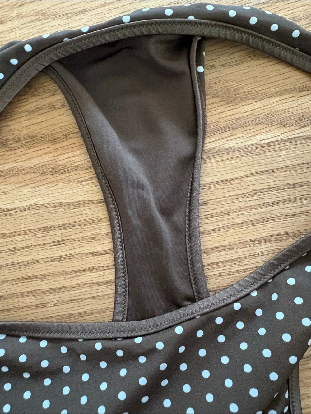 Frankie's Bikinis Brown with White Polka Dot Bikini Set